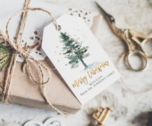 Christmas Thank You Card Printable, Holiday Thank You Card, Pine Tree watercolor, Instant Download, Christmas Thanks, CHR01 - Image 3