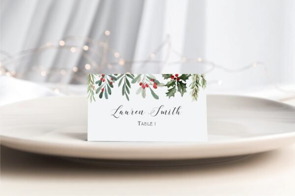 Printable Christmas Menu, Holiday Menu Card, Holly Jolly Christmas, Christmas Dinner Menu, Christmas Menu Planner, Editable Template, CHR06 - Image 4