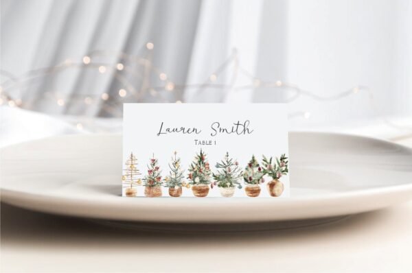 Beautiful Christmas Menu, Christmas Trees Menu Planner, Christmas Dinner Menu, Menu Program, Holiday Menu, Editable Template, CHR07 - Image 4