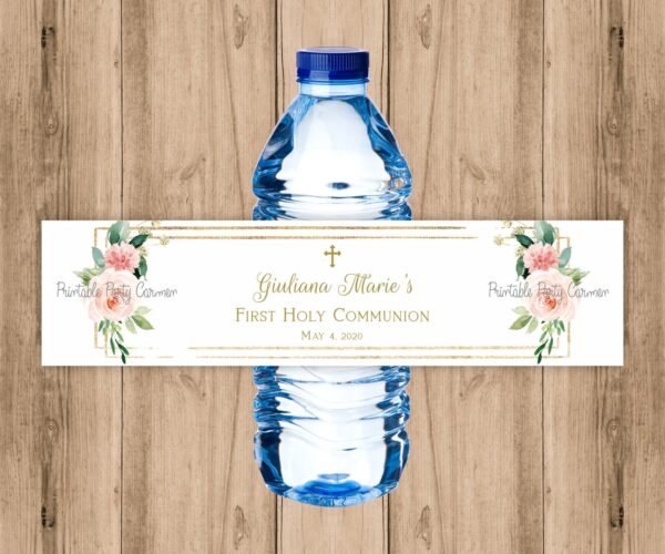Girl First communion welcome sign, Girl First Communion Poster, Communion Decoration, Printable Sign, Floral watercolor, FC05 - Image 9