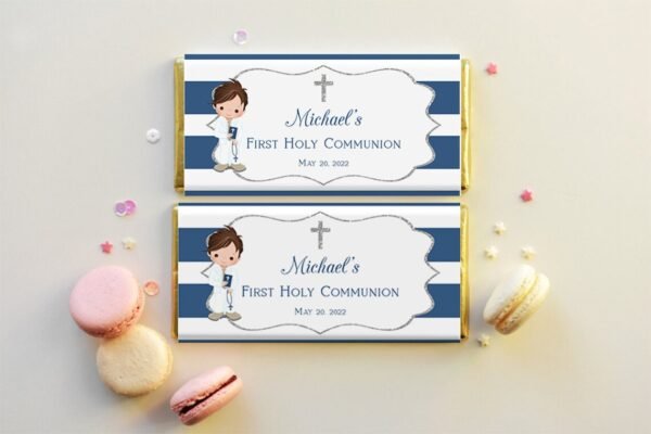Boy First Holy Communion Menu Template – Editable Printable Menu – Twins or Siblings Communion Celebration - Image 5