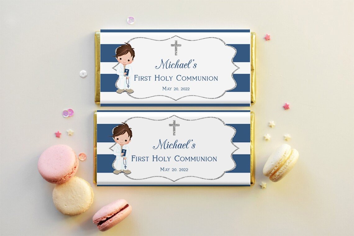 First Holy Communion favor tag, communion favor tag boy, communion labels, stickers communion, first communion boy, favors communion boy - Image 6