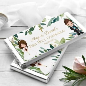 Greenery Chocolate Bar Wrapper, Siblings First Holy Communion, Hershey Chocolate Bar Wrapper Template, Candy Bar Wrapper, FC04