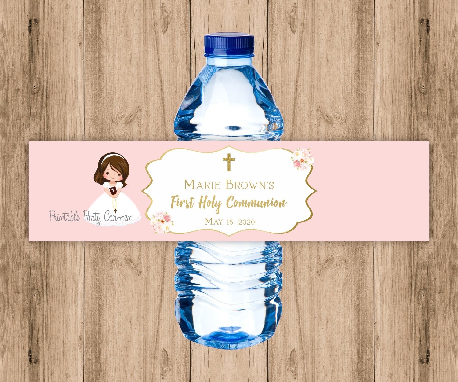 First communion favor tags girl, personalized favor tags, printable tags, communion girl, thank you tags communion, Stickers, FC02 - Image 5