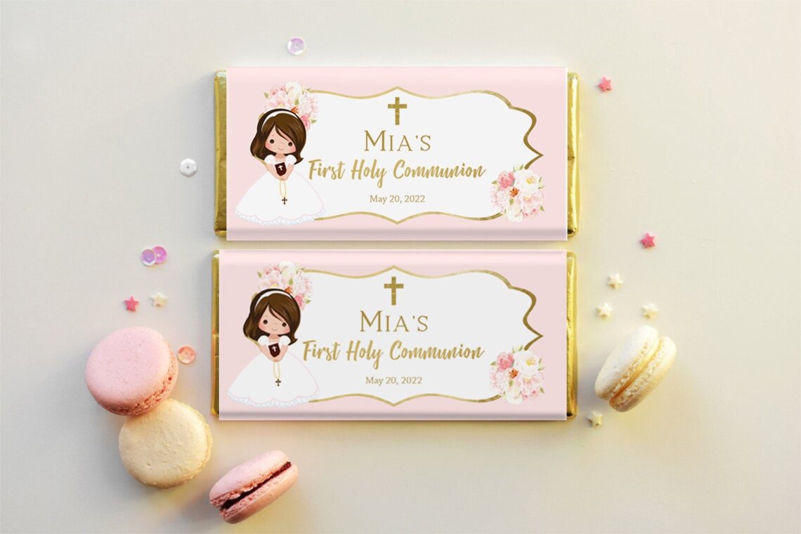First communion favor tags girl, personalized favor tags, printable tags, communion girl, thank you tags communion, Stickers, FC02 - Image 8