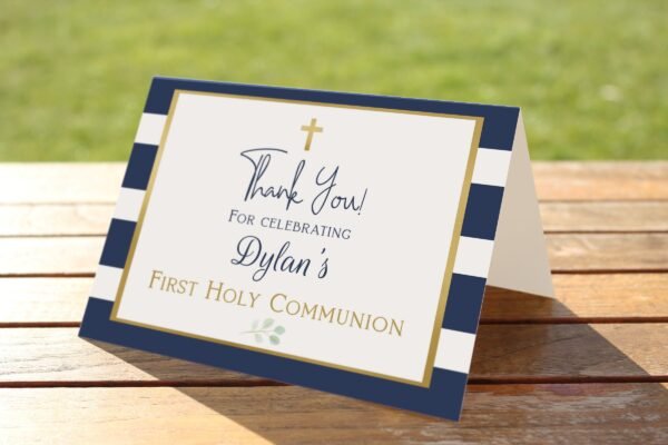 Boy First Holy Communion Menu Template – Editable Printable Menu – Twins or Siblings Communion Celebration - Image 7