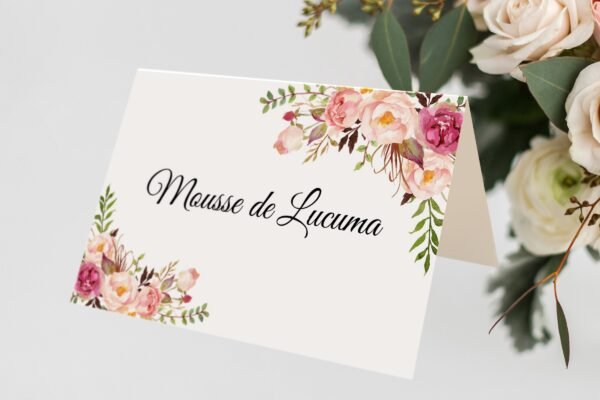 Food Tent Cards, Wedding Buffete Cards, Food Name Card, Seating Card, Floral Pink, Editable Template, Printable, Romantic Floral