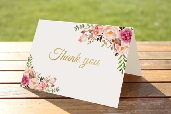 Printable Thank You Card, Bridal Shower Card, Thank You Note card, Floral Blush Watercolor, Wedding, Instant Download