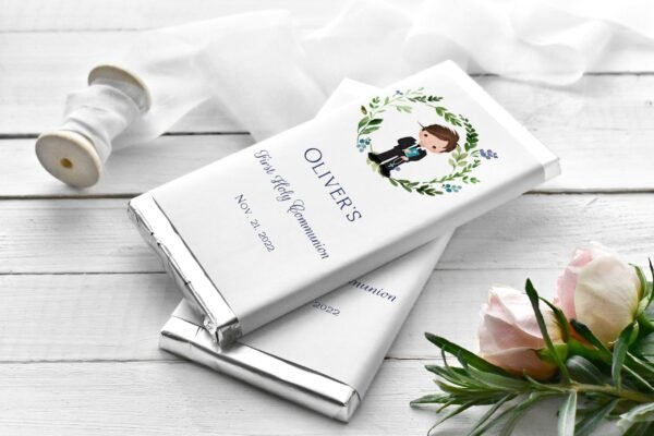 Boy First Communion Welcome Sign Template, 1st communion Poster, Communion decoration, Custom Printable sign, Greenery welcome sign - Image 9