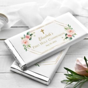 Chocolate Bar Wrapper First Communion, Chocolate Bar Wrapper Template, Girl First Communion, Candy Bar Wrapper, Editable, FC05