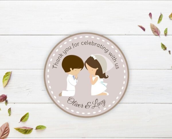 Siblings First Holy Communion Favor Tag, Communion twins favor tag, Printable favor tag, Communion Stickers, labels, Communion thank you tag