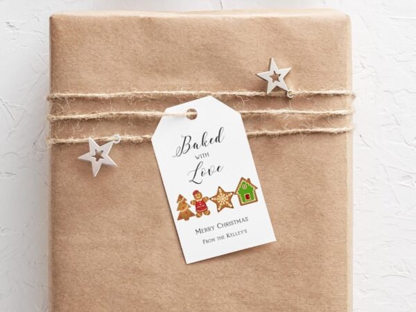 Christmas Tags Printable, Christmas Cookies Tags, Baked with love tags, Christmas Gift Tags, Cookie exchange tags, editable template