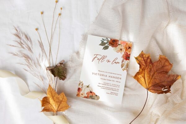 Fall Bridal Shower Recipe Card, Pumpkin Bridal Shower Recipe, Printable Recipe Card, Recipe for the bride to be, Terracotta Instant download - Image 3