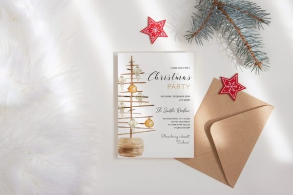 Christmas Invitation, christmas cards, invitation template, holiday invitation, christmas invite, christmas printables, editable invitation - Image 4