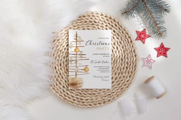 Christmas Invitation, christmas cards, invitation template, holiday invitation, christmas invite, christmas printables, editable invitation - Image 6