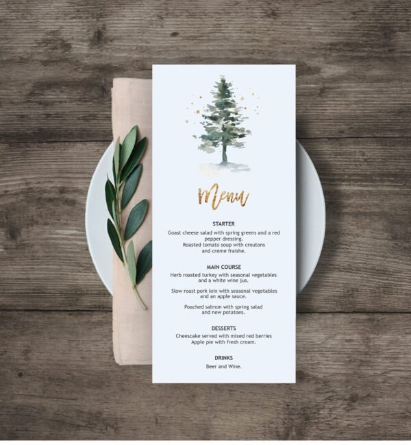 Christmas Party Welcome Sign, Holiday Welcome Sign, Christmas Party Poster, Winter Printable Sign, Pine Tree, Editable, CHR01 - Image 4