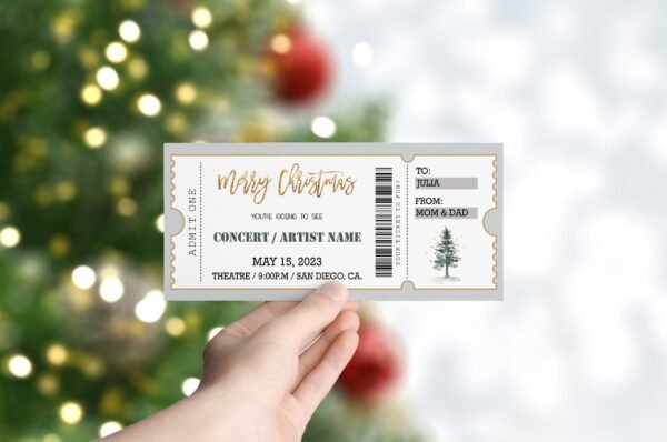 Concert Gift Ticket Template, Surprise Concert, Christmas Gift, Surprise Gift Voucher, Editable Template, Instant download - Image 8