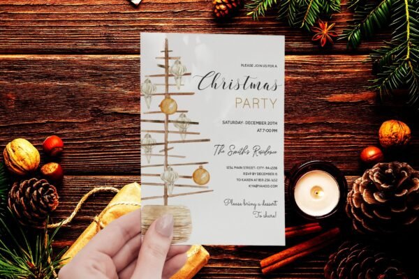 Christmas Invitation, christmas cards, invitation template, holiday invitation, christmas invite, christmas printables, editable invitation - Image 2