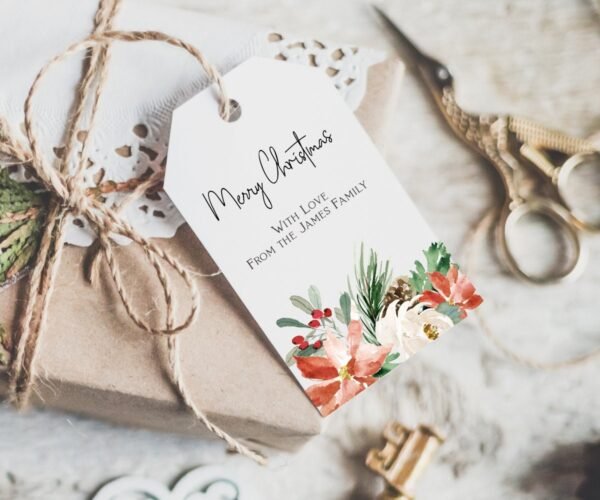 Christmas Menu, Printable Christmas Menu, Christmas Dinner Menu Card, Christmas Flowers Poinsettia, Editable Template, CHR01 - Image 3