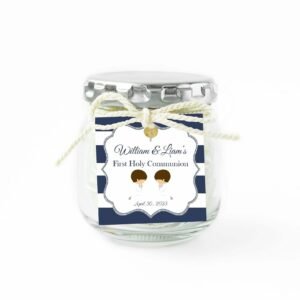 Twins First communion favor tags, First Holy Communion Favor Tags, First Communion Favors, siblings communion, printable tags, navy