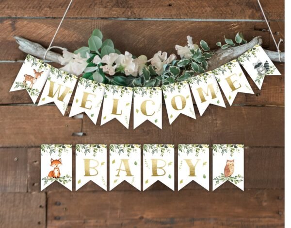 Woodland Table Numbers Baby shower or Birthday Neutral woodland animals instant download - Image 4