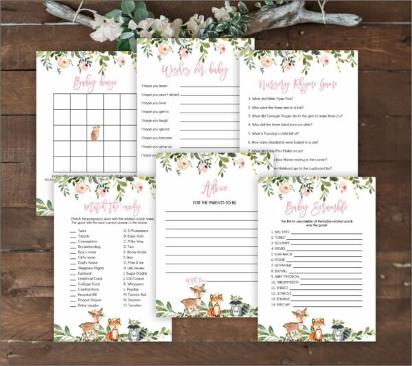 Woodland Name the baby animal game, Girl Woodland Baby Shower Games, Printable Baby Shower Games, Forest Baby Shower, Instant download - Image 8
