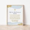 First Holy Communion Welcome Sign for Boy 1st Communion Poster Communion Decoration Printable Sign, Religious sign, Light Blue and silver, FC11 - Image 6