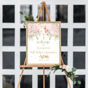 First holy communion welcome sign girl