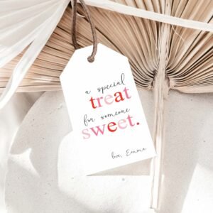 Valentine's Day Printable Tag Template, a special treat for someone SWEET, Valentines Day Gift Tag, Minimalist, Editable