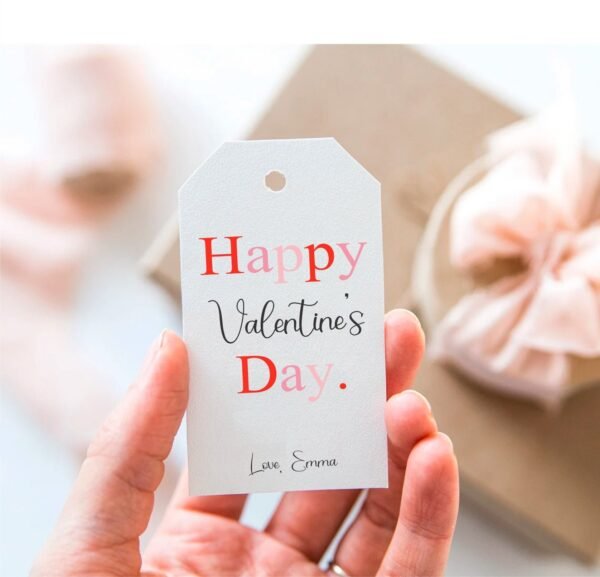 Happy Valentine's day Printable Tag Template, Valentines Day Gift Tag, Coworker Staff Appreciation, teacher valentine,  Minimalist, Editable