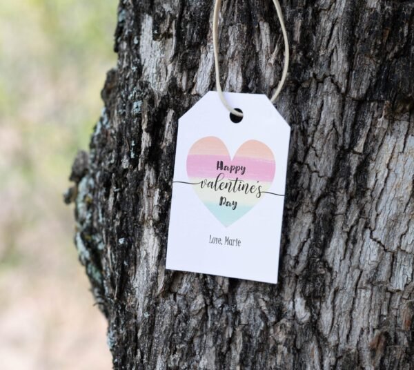 Happy Valentine's Day Tag, Printable Valentine's Tag, Valentine Cookie Tag, Valentine Gay Gift Tag, Editable Template, Valentine Rainbow