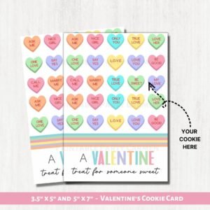 Valentine Cookie Card. A Valentine treat for someone sweet COOKIE CARD. SweetHearts Valentine's day. Valentine cookie tags. Instant download