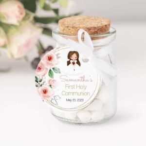 First Holy communion Favor Tag, Girl First Holy Communion favors, Girl Thank you tags Communion, Printable Tags, Editable template, FC13