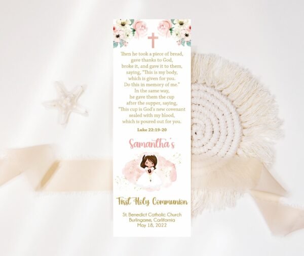 First Communion Girl Bookmark