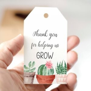 Succulent Favor tags, Thank you for helping us Grow Tag, Teachers Appreciation Tag, End of school year favors, Instant download, Digital