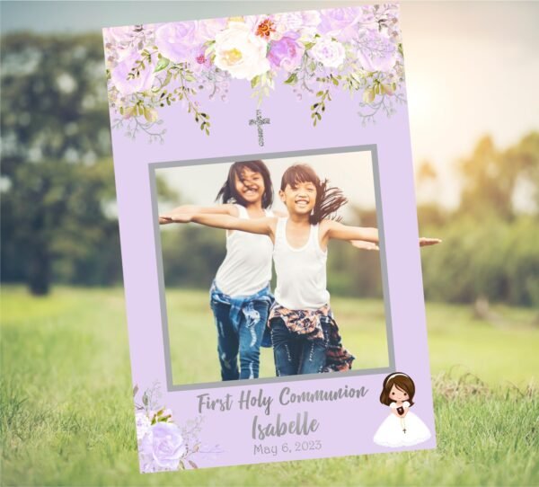 Purple Water bottle labels, First holy communion template, Editable template, Printable labels - Image 7