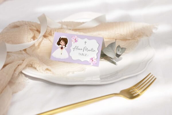 Purple Water bottle labels, First holy communion template, Editable template, Printable labels - Image 8