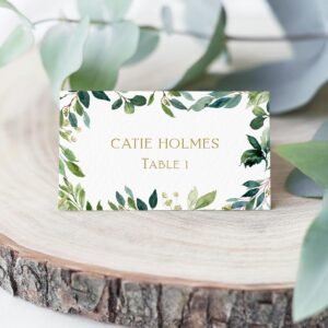 Greenery Place Cards First Holy Communion, Communion Seating cards, Communion Name Card, Editable Template, Printable, Table Decor, FC04