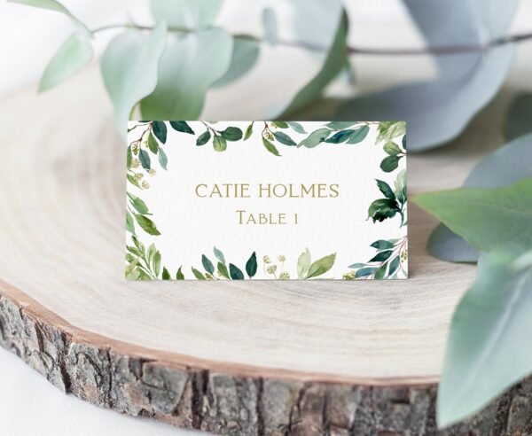 Greenery Place Cards First Holy Communion, Communion Seating cards, Communion Name Card, Editable Template, Printable, Table Decor, FC04