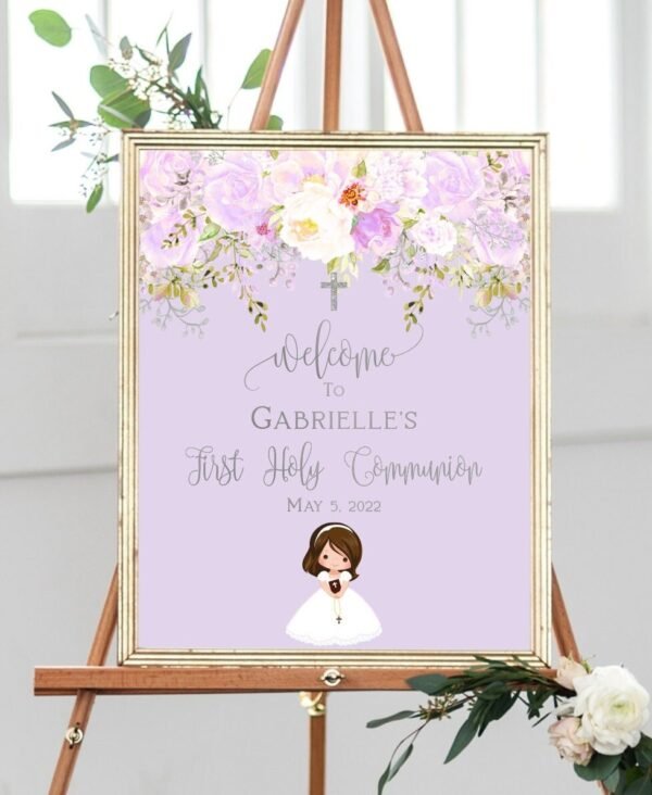 Purple Water bottle labels, First holy communion template, Editable template, Printable labels - Image 10