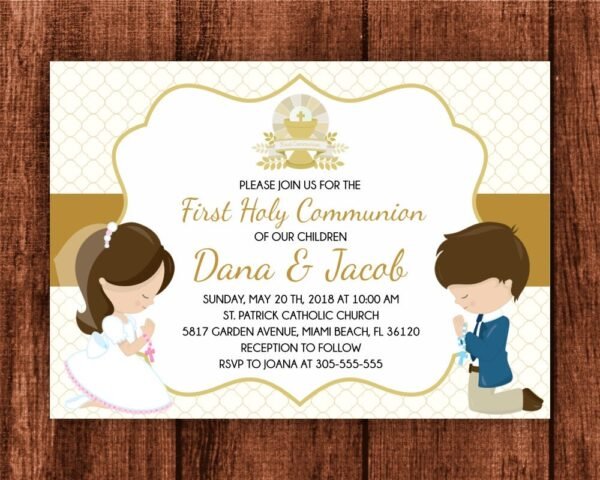 Hand Sanitizer Printable Label, First Communion Boy and Girl, Sanitizer label, Communion favors, Twins communion, Editable Template, FC17 - Image 5