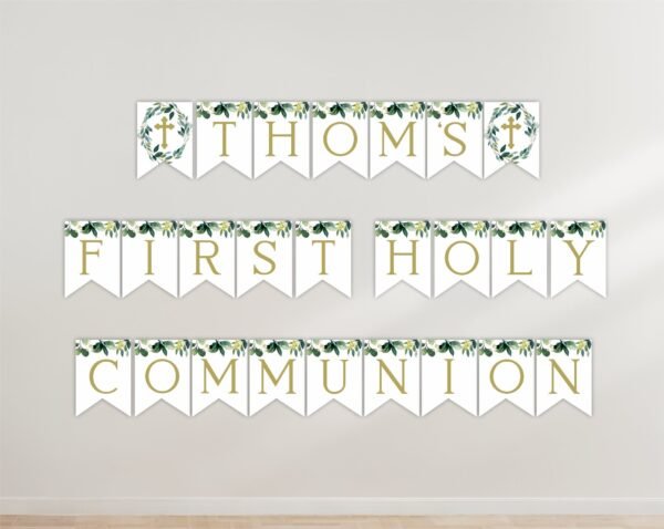 First Holy communion banner ideas, Boy and girl First Communion decorations FC04 - Image 2