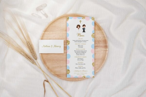 First Holy Communion Girl Place cards, Tent cards, Editable Template, Printable place cards, Baptism, Polka Dots, Table Decor, FC09 - Image 7