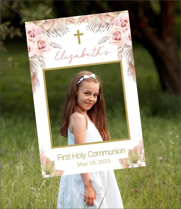 Boho First Holy Communion Seating Chart, Girl first communion, Editable seating chart, Printable, Boho First Communion, Pampas grass, FC15 - Image 7