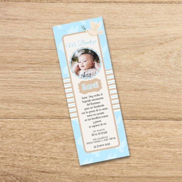 Boy Baptism Bookmark, Baptism Bookmarks favors, Baptism card favors, Printable Bookmark, Blue, Editable Template