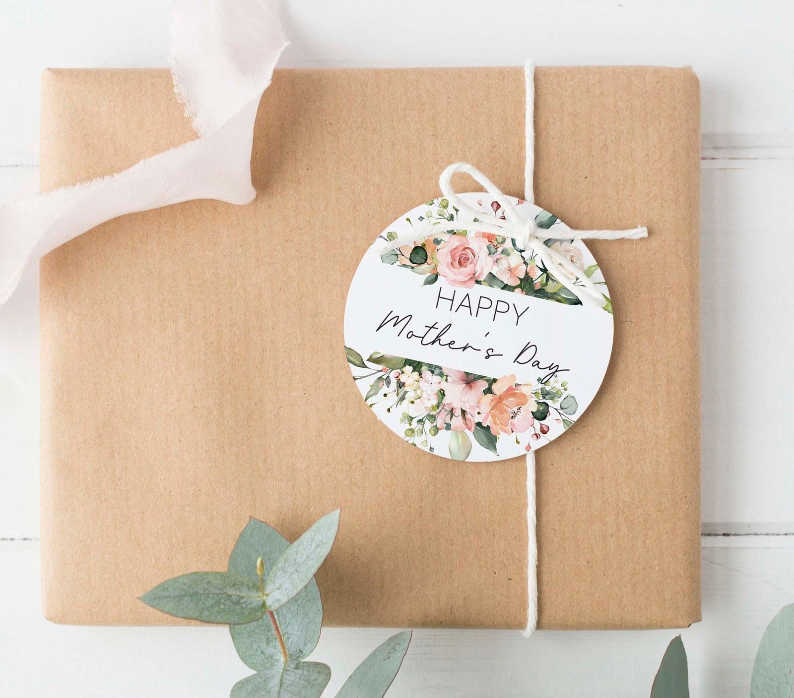 Printable Mothers Day Gift Tags, Happy MOTHER'S Day Tag, Mothers Day Cookie Tag, Floral Greenery Mother's Day TAG, Instant download