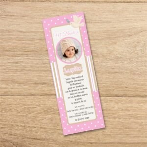 Girl Baptism Bookmark favors, Baptism Bookmark favors, Baptism card favors, Printable Bookmark, Pink, Editable Template
