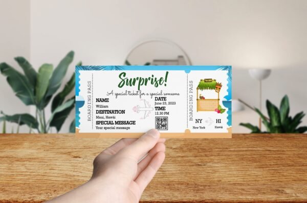 gift for her, gift for him, personalized gift, boarding pass gift, boarding ticket, plane ticket, birthday gift, editable template - Image 4