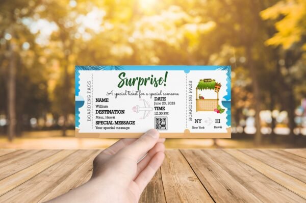 gift for her, gift for him, personalized gift, boarding pass gift, boarding ticket, plane ticket, birthday gift, editable template - Image 3