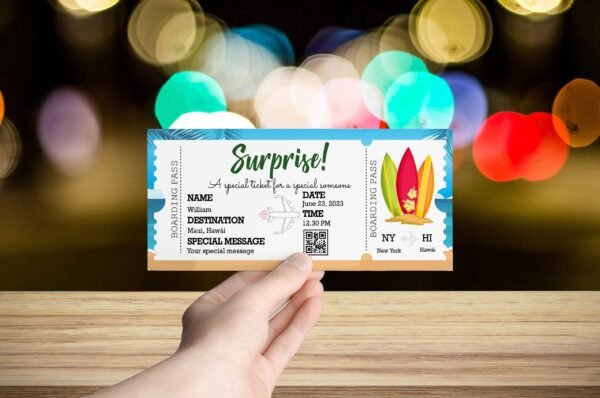 gift for her, gift for him, personalized gift, boarding pass gift, boarding ticket, plane ticket, birthday gift, editable template